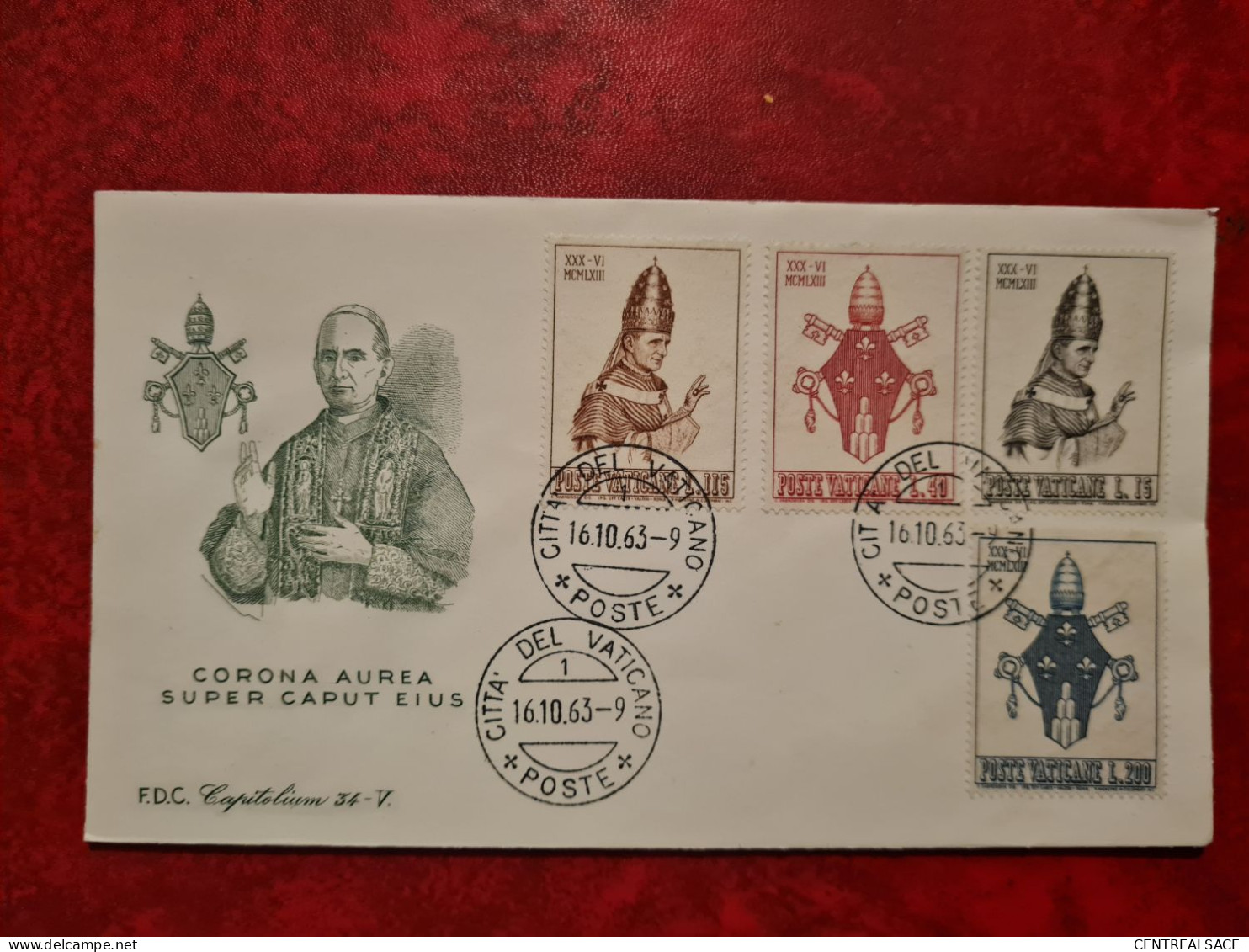 Lettre / Carte  VATICAN FDC 1963 CORONA AUREA SUPER CAPUT EIUS - Sonstige & Ohne Zuordnung