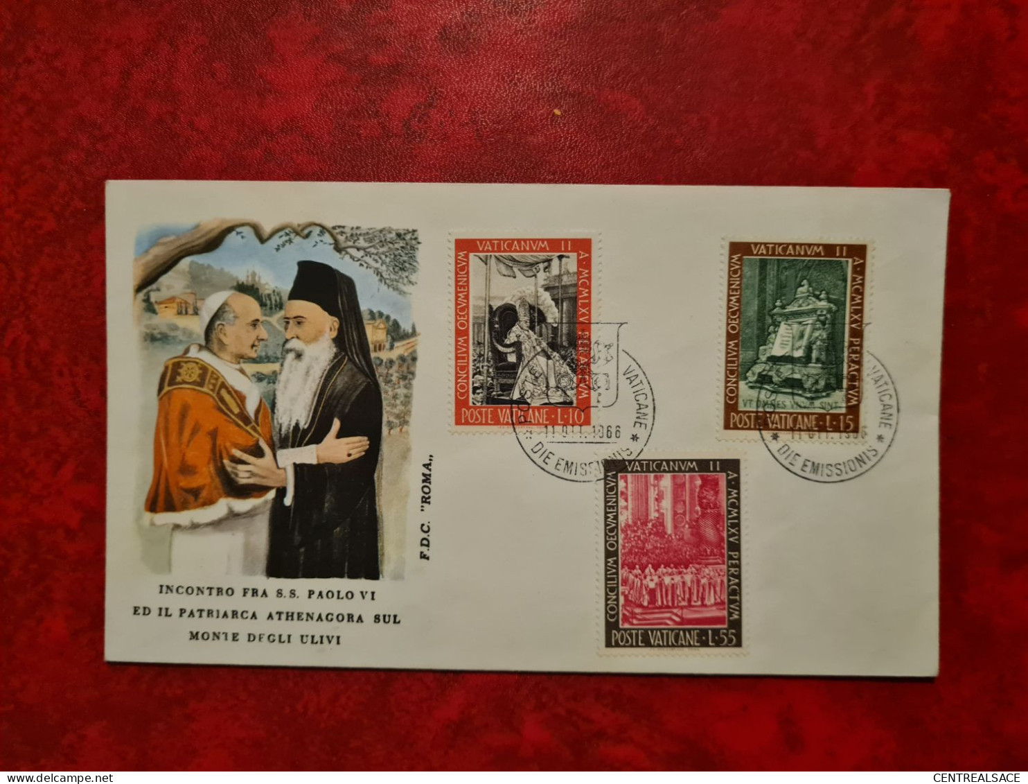 Lettre / Carte  VATICAN FDC 1966 INCONTRO FRA S.S. PAOLO VI ED IL PATRIACA ATHENAGORA SUL MONTE DEGLI ULIVI - Sonstige & Ohne Zuordnung