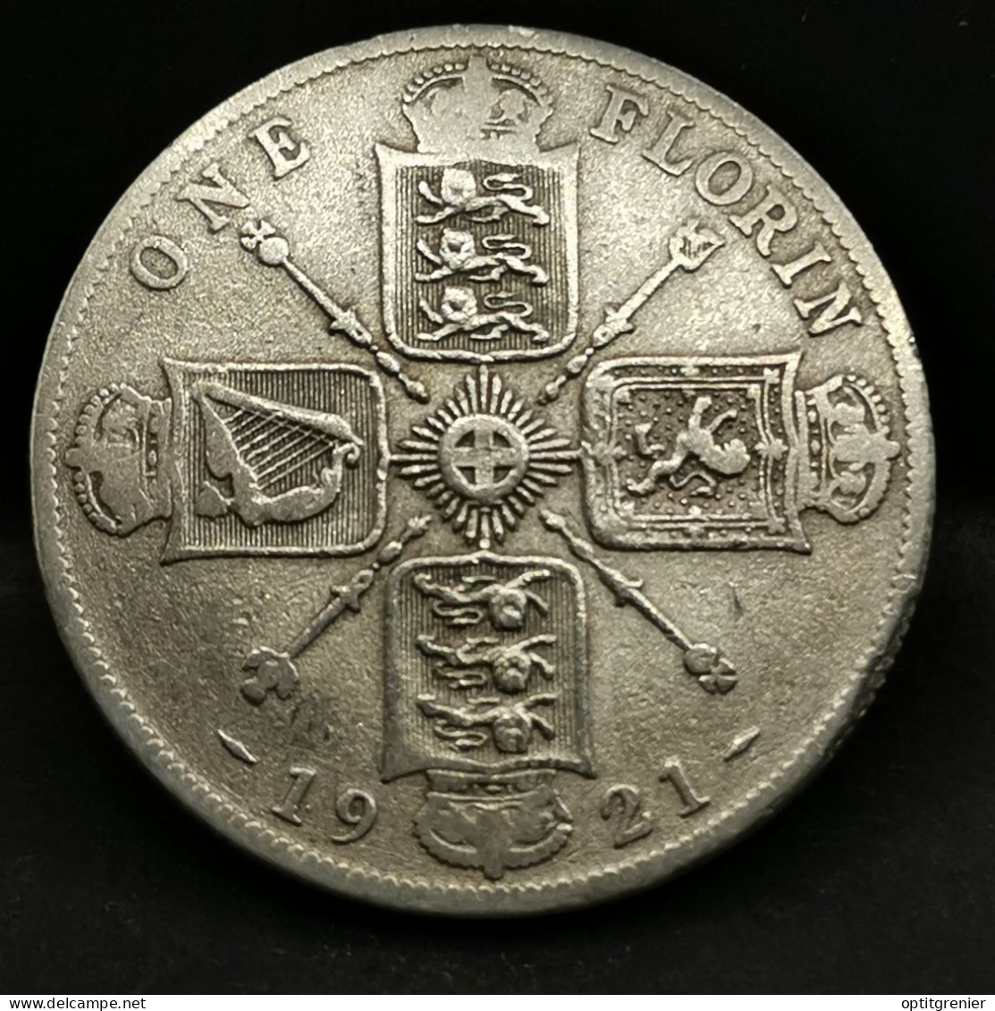 1 FLORIN  1921  ARGENT GEORGE V ROYAUME UNI / UNITED KINGDOM SILVER - J. 1 Florin / 2 Schillings