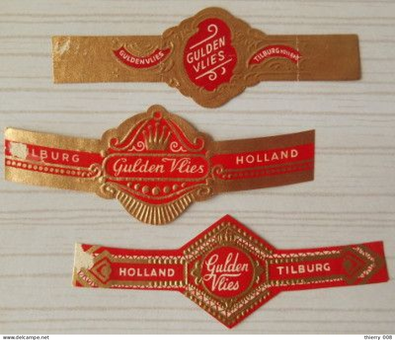 K76 Lot Bagues De Cigares  Gulden Vlies Tilburg  3 Pièces - Sigarenbandjes