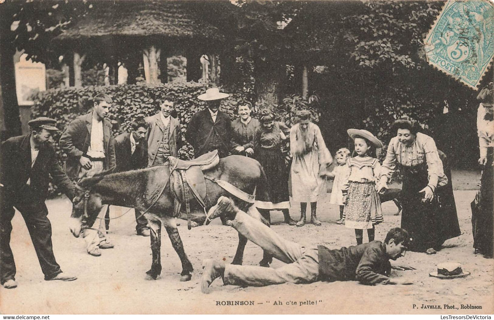 ANIMAUX & FAUNE - Anes - Robinson - "Ah C'te Pelle ! " - P Javelle Phot - Robinson - Carte Postale Ancienne - Donkeys