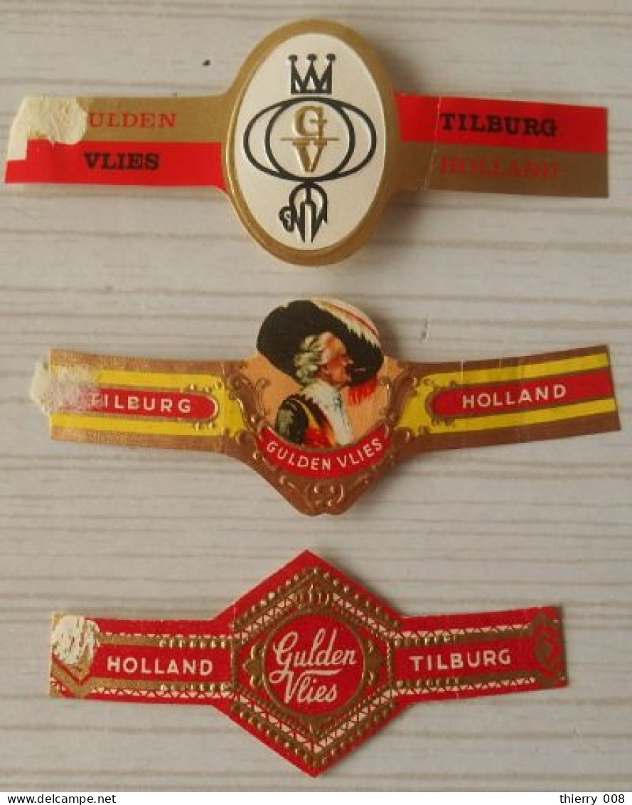 K90 Lot Bagues De Cigares  Gulden Vlies  3 Pièces - Bauchbinden (Zigarrenringe)