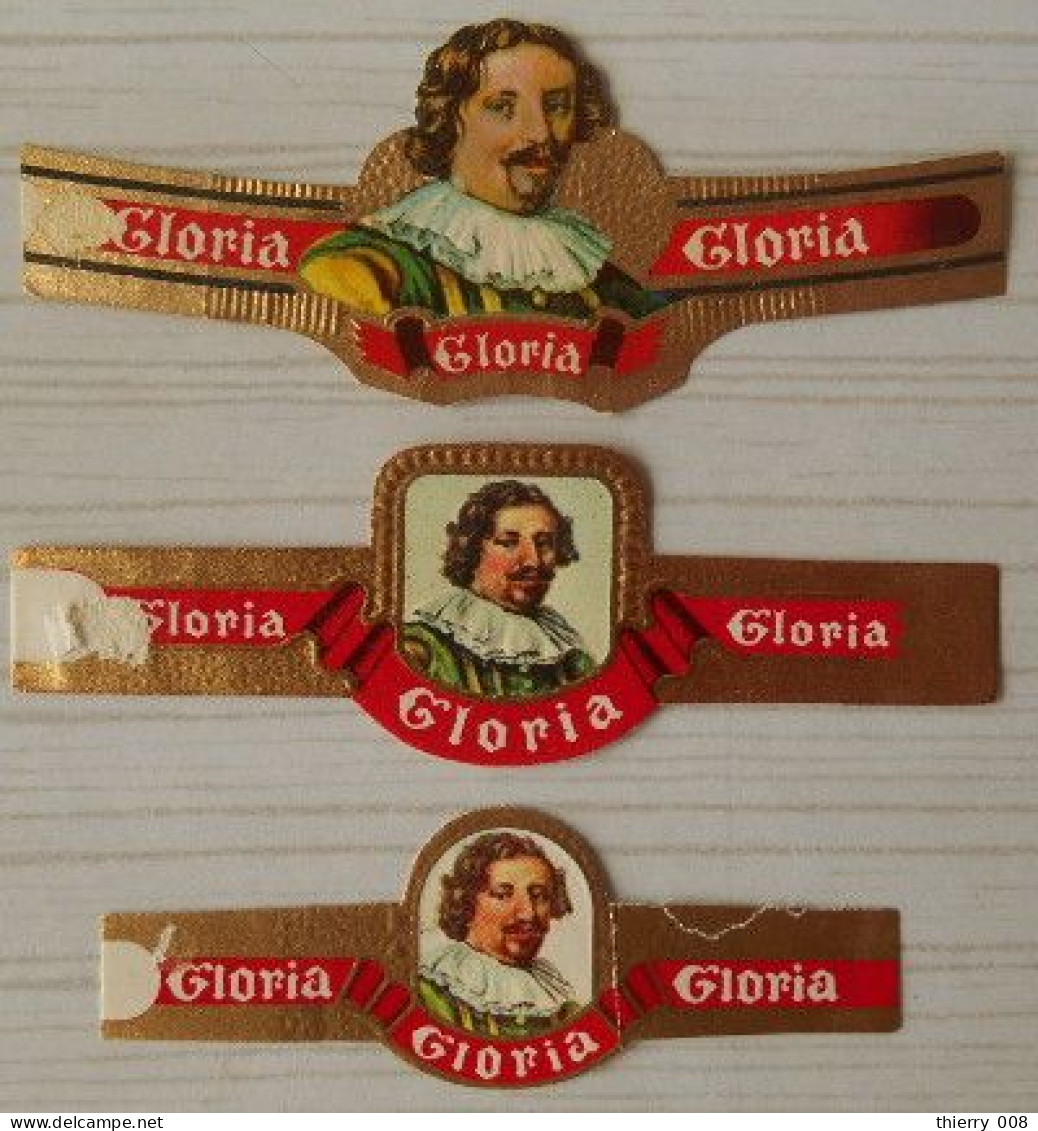 K99 Lot Bagues De Cigares  Gloria  3 Pièces - Bagues De Cigares