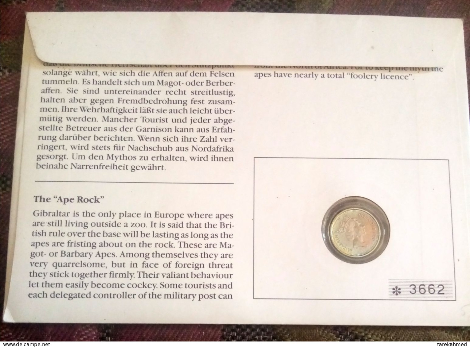 Gibraltar Coin Cover - 1990 5p Barbary Ape, FDC - Gibilterra
