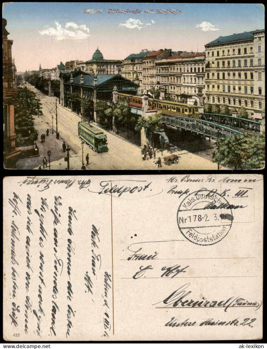 Ansichtskarte Schöneberg-Berlin Bülowstrasse Mit Hochbahn-Bahnhof 1916 - Schöneberg
