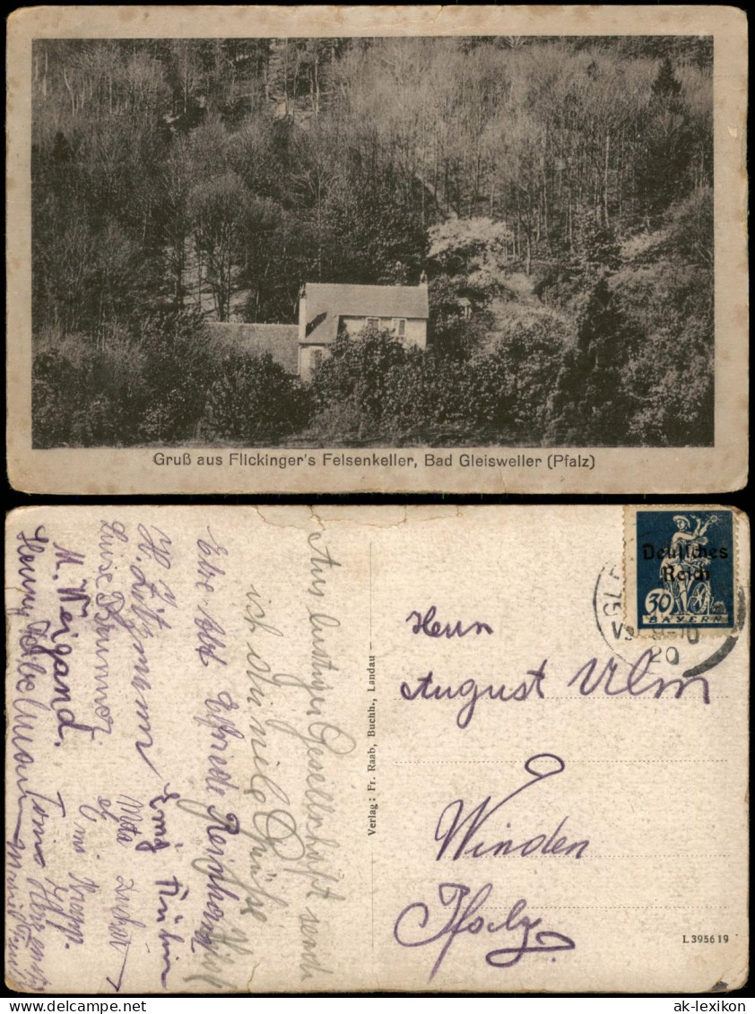 Gleisweiler-Edenkoben Panorama-Ansicht Gruß Aus Flickinger's Felsenkeller 1920 - Edenkoben