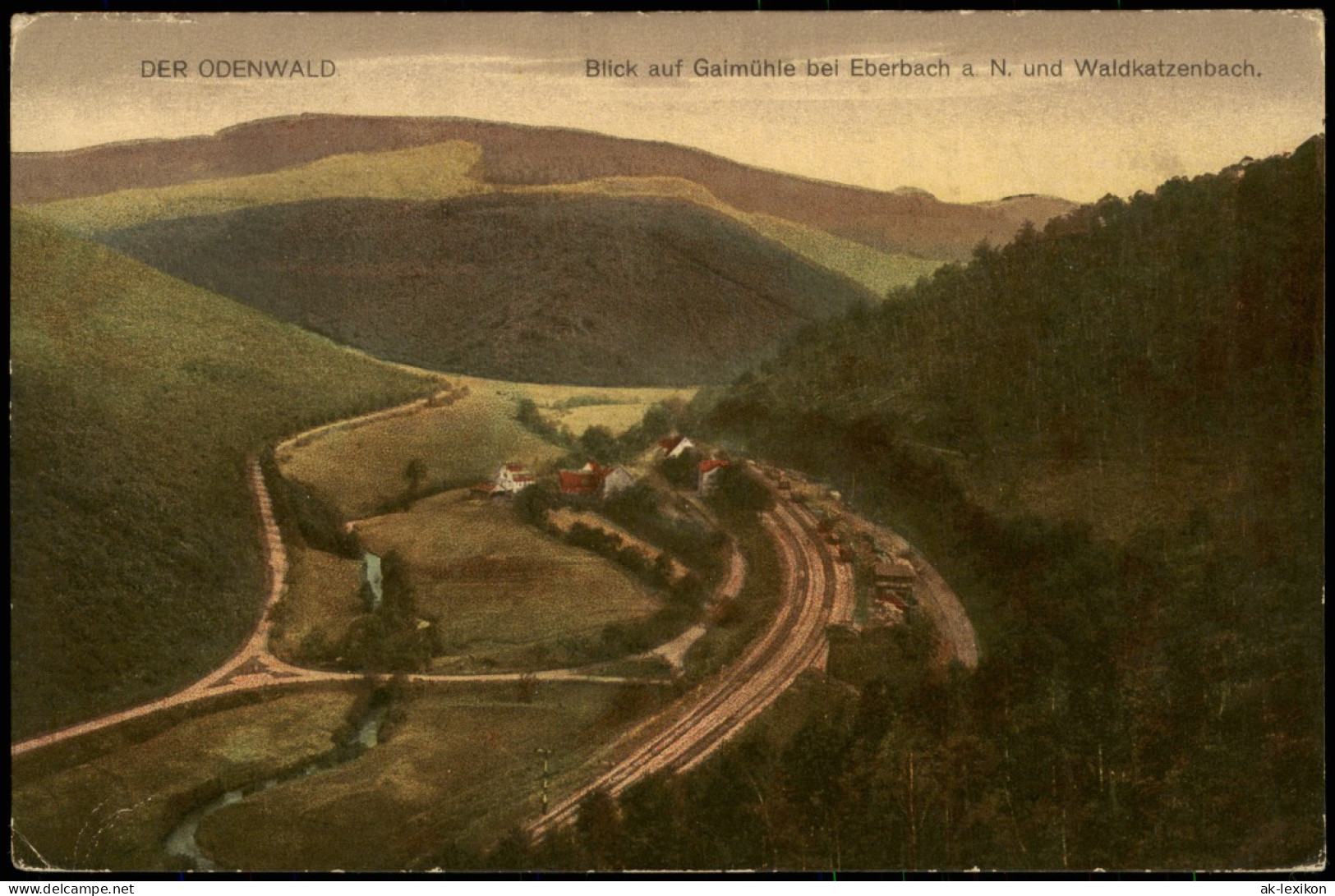 Ansichtskarte Eberbach Blick Auf Gaimühle Und Waldkatzenbach, Odenwald 1917 - Eberbach