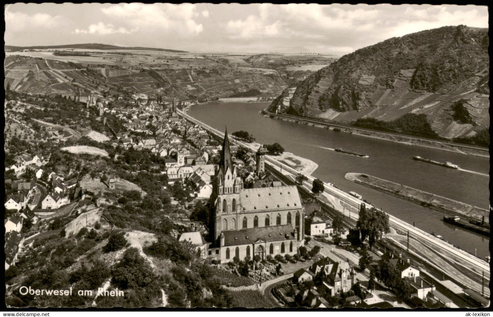 Ansichtskarte Oberwesel Rhein Panorama-Ansicht 1966 - Oberwesel