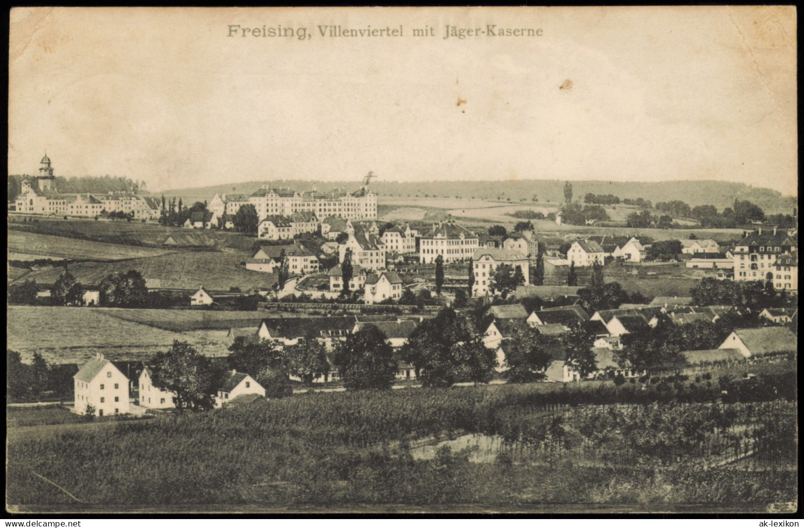 Ansichtskarte Freising Villenviertel Mit Jäger-Kaserne 1915 - Freising