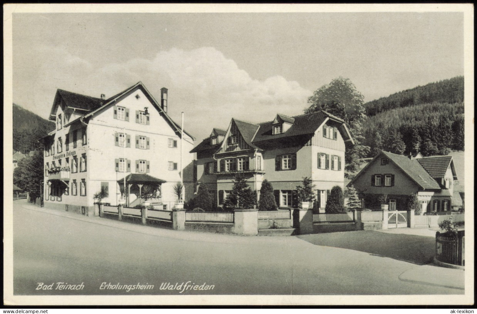 Bad Teinach-Zavelstein Straßenpartie Erholungsheim Waldfrieden 1939 - Bad Teinach