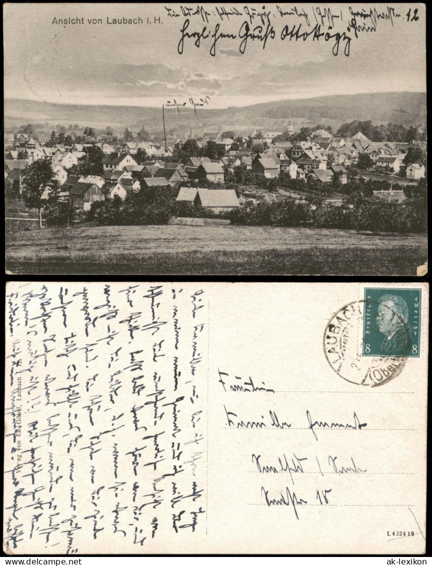 Ansichtskarte Laubach (Hessen) Blick über Die Stadt 1928 - Laubach