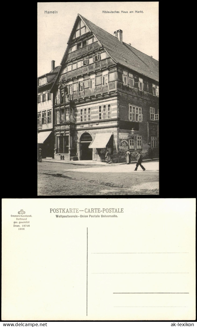 Ansichtskarte Hameln Altdeutsches Haus Am Markt - Restaurant 1906 - Hameln (Pyrmont)