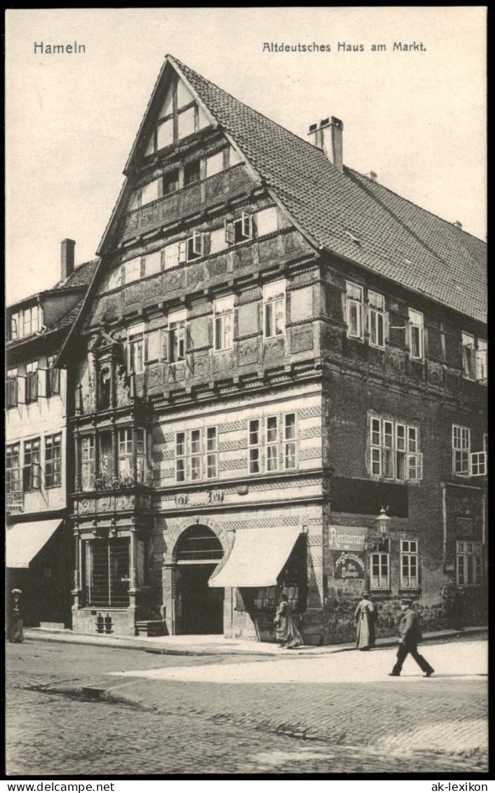 Ansichtskarte Hameln Altdeutsches Haus Am Markt - Restaurant 1906 - Hameln (Pyrmont)