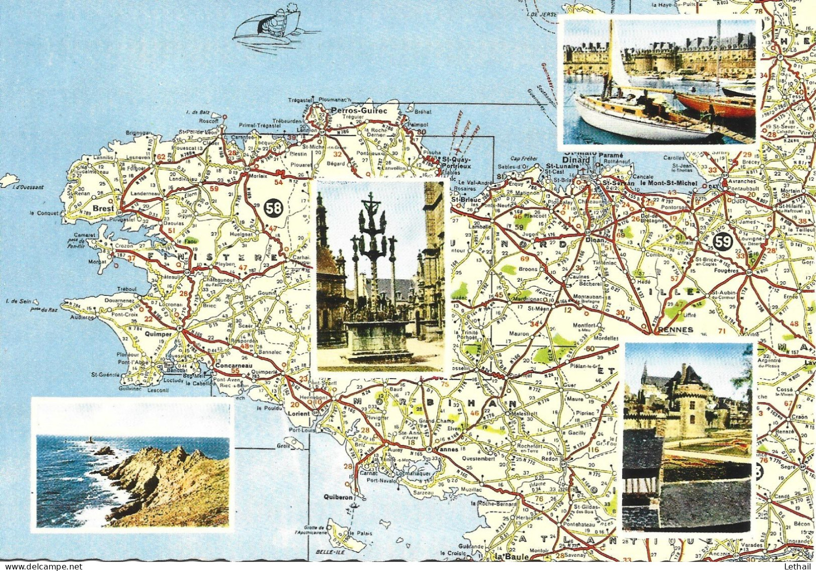 Ref ( 19153  )   La Bretagne - Carte Geografiche