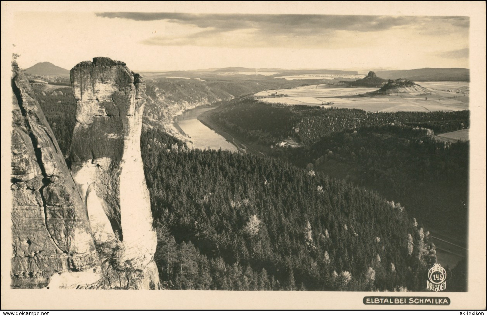 Ansichtskarte Schmilka Das Elbtal 1940 Walter Hahn:145 - Schmilka