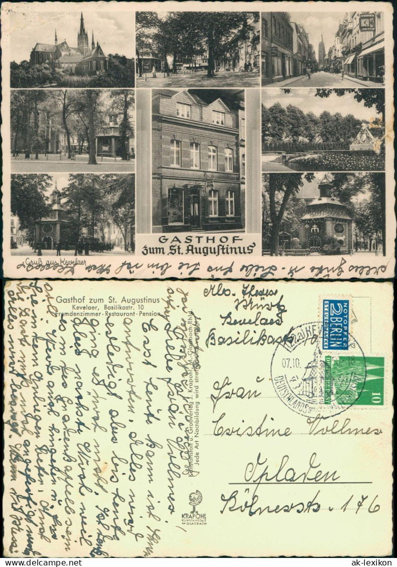 Kevelaer Mehrbild-AK Ortsansichten Mit Gasthof Zum St. Augustinus 1950 - Kevelaer