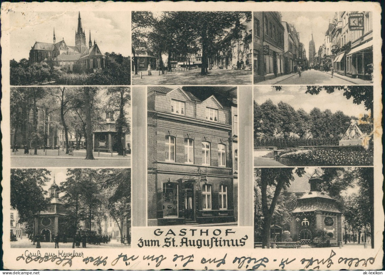 Kevelaer Mehrbild-AK Ortsansichten Mit Gasthof Zum St. Augustinus 1950 - Kevelaer