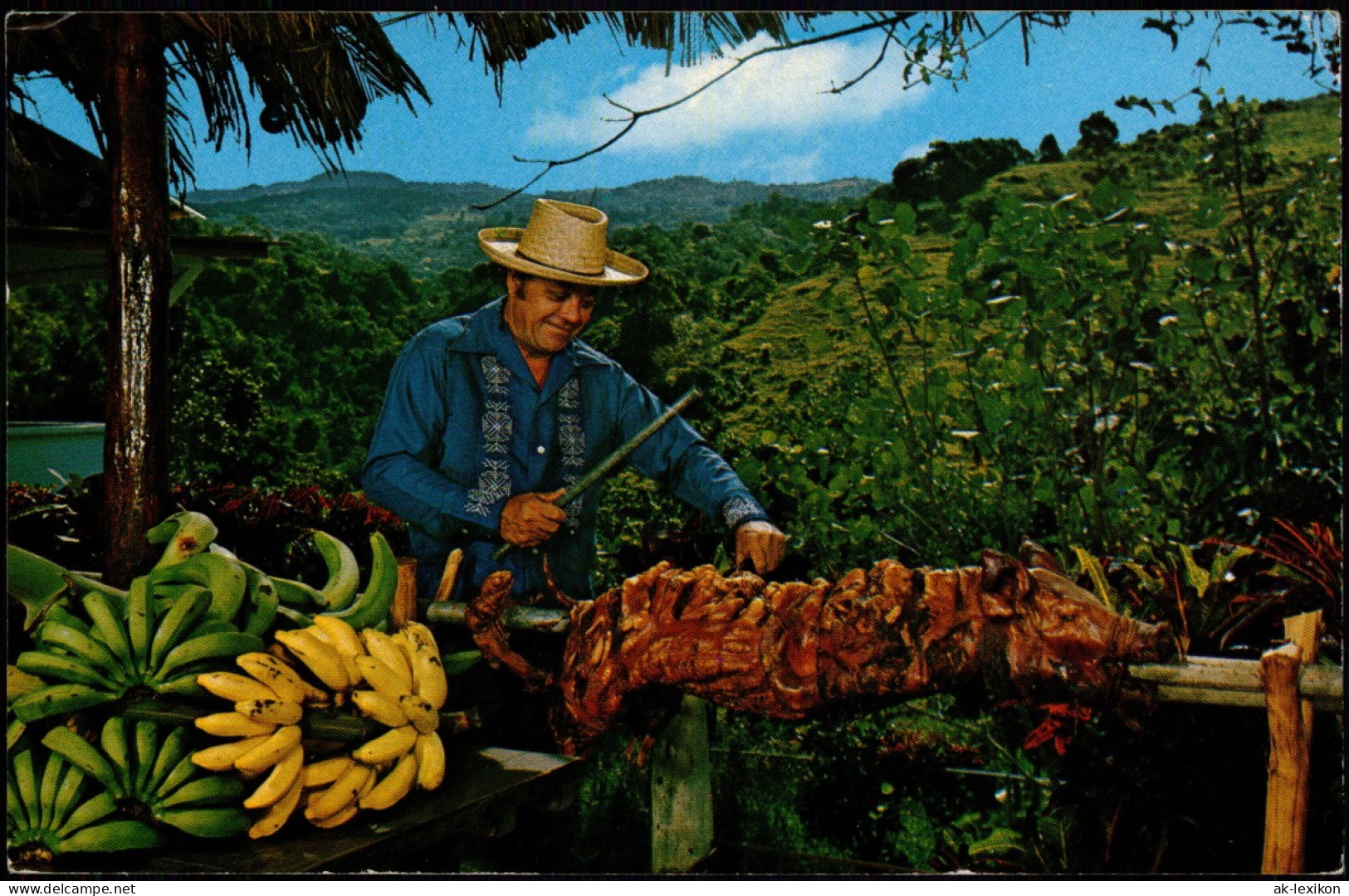 Puerto Rico Allgemein Bananenernte Typen Typical "LECHON ASADO" 1972 - Puerto Rico