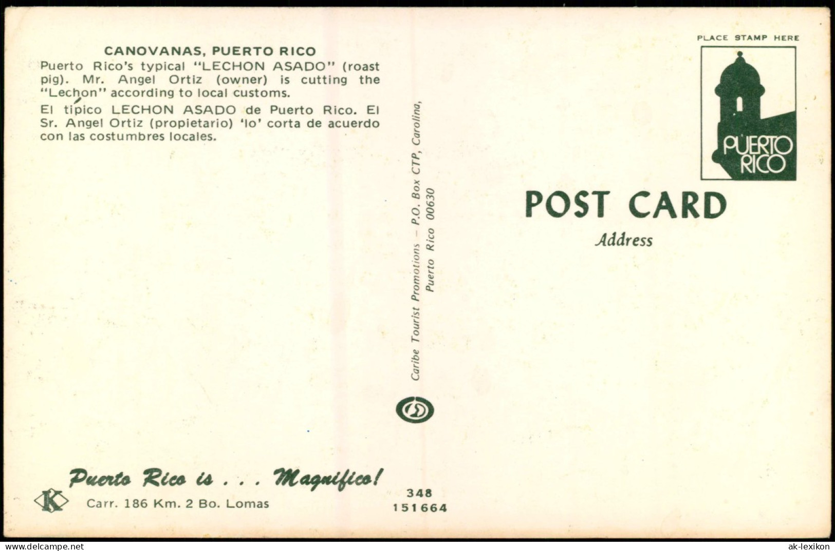 Puerto Rico Allgemein Bananenernte Typen Typical "LECHON ASADO" 1972 - Puerto Rico