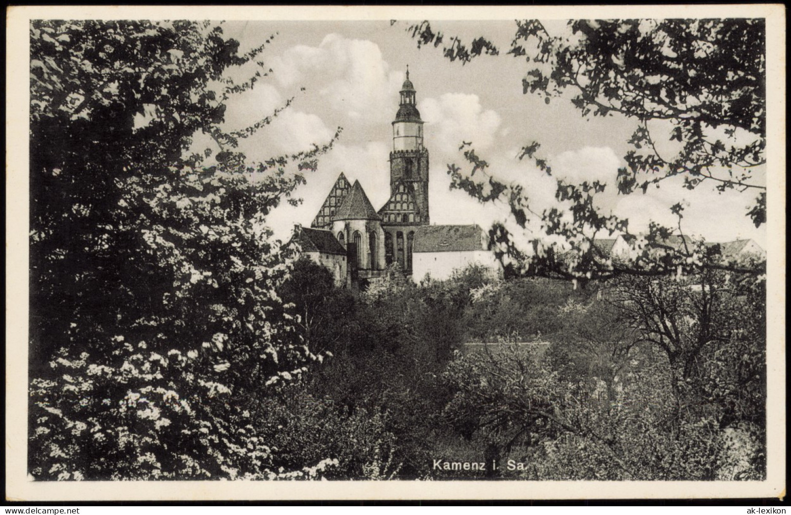 Ansichtskarte Kamenz Kamjenc Stadt Durch Bäume Gesehen 1939 - Kamenz