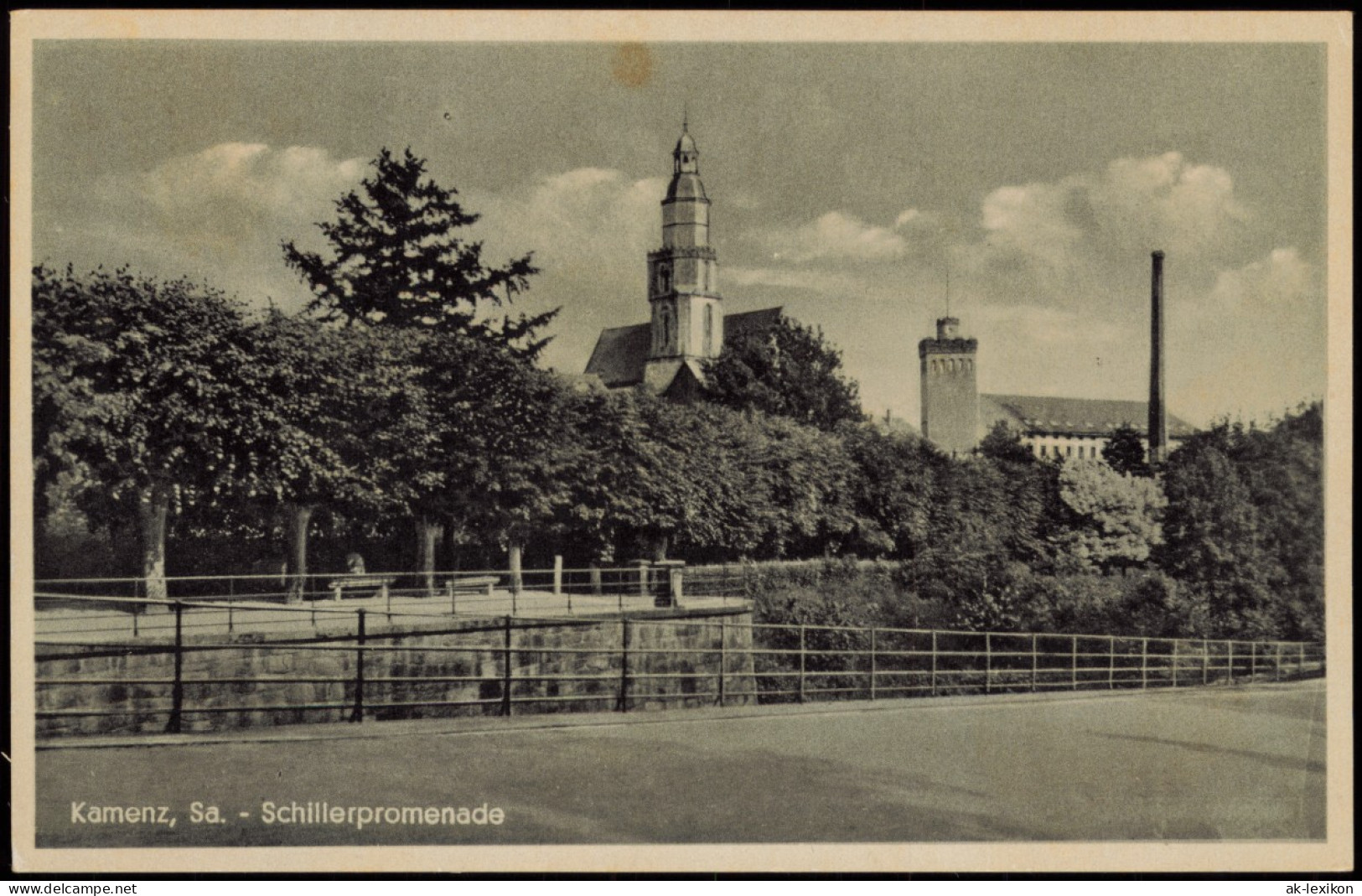 Ansichtskarte Kamenz Kamjenc Schillerpromenade 1939 - Kamenz