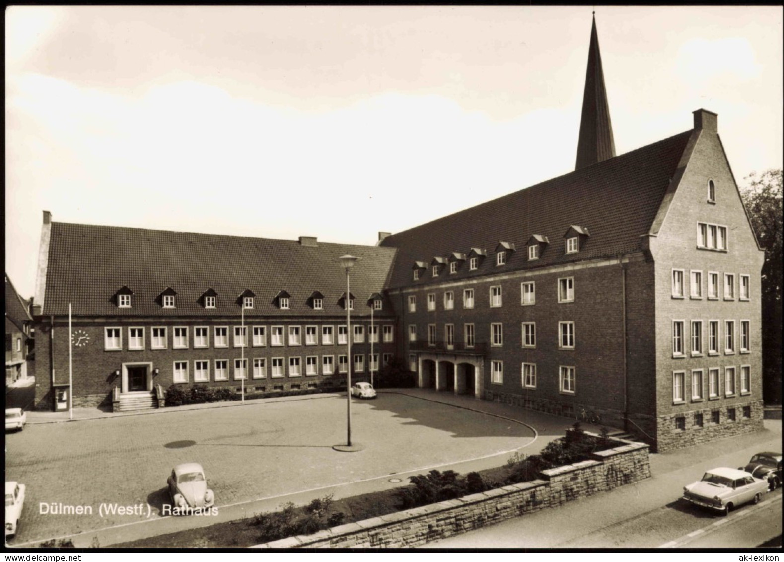 Ansichtskarte Dülmen Rathaus Strassen Partie Mit Autos, U.a. VW Käfer 1971 - Dülmen