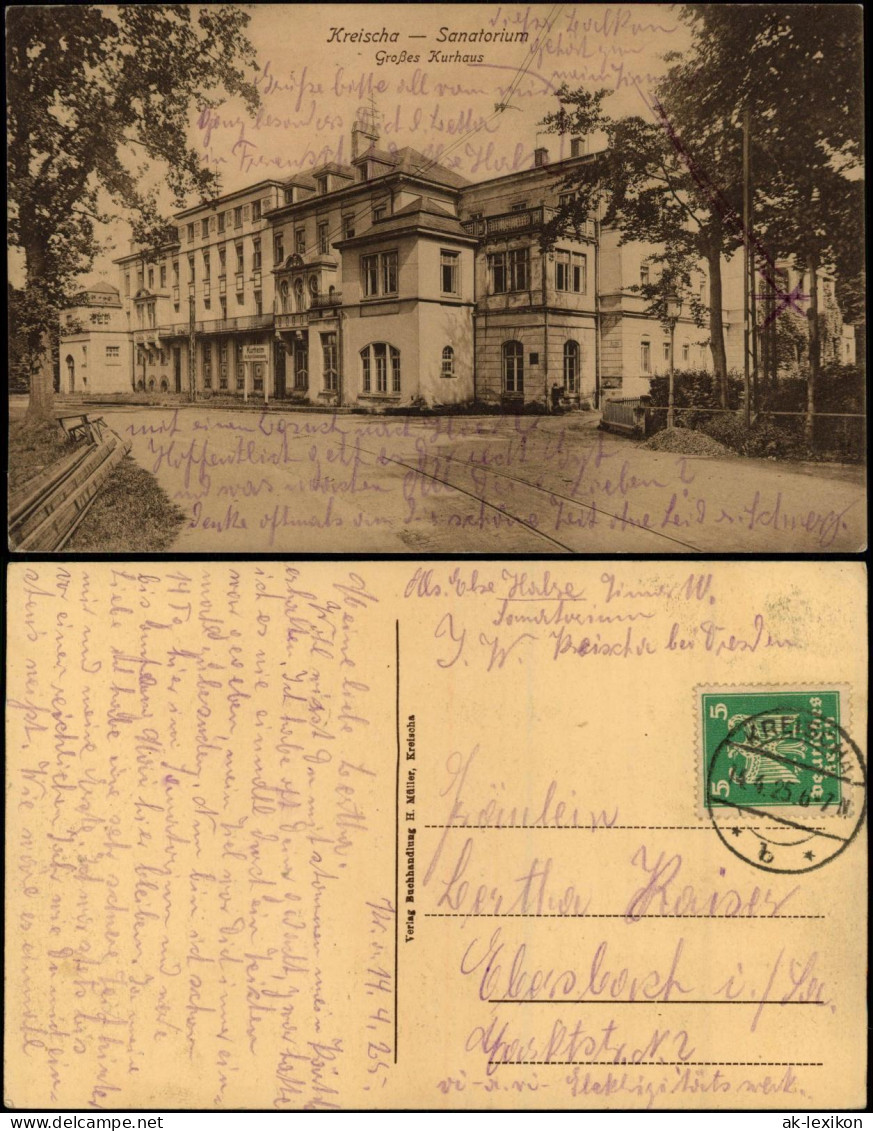 Ansichtskarte Kreischa Partie Am Kurhaus 1925 - Kreischa