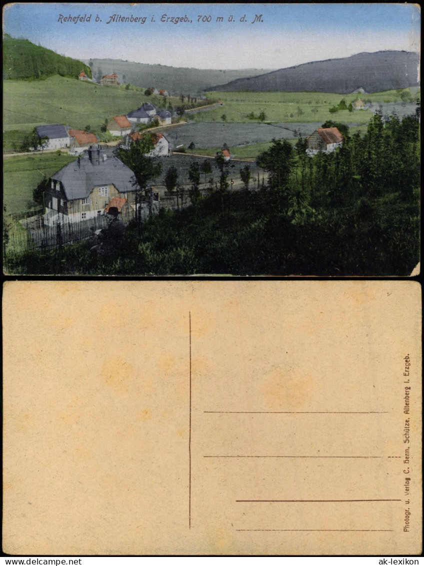 Ansichtskarte Rehefeld-Altenberg (Erzgebirge) Stadtpartie 1913 - Rehefeld