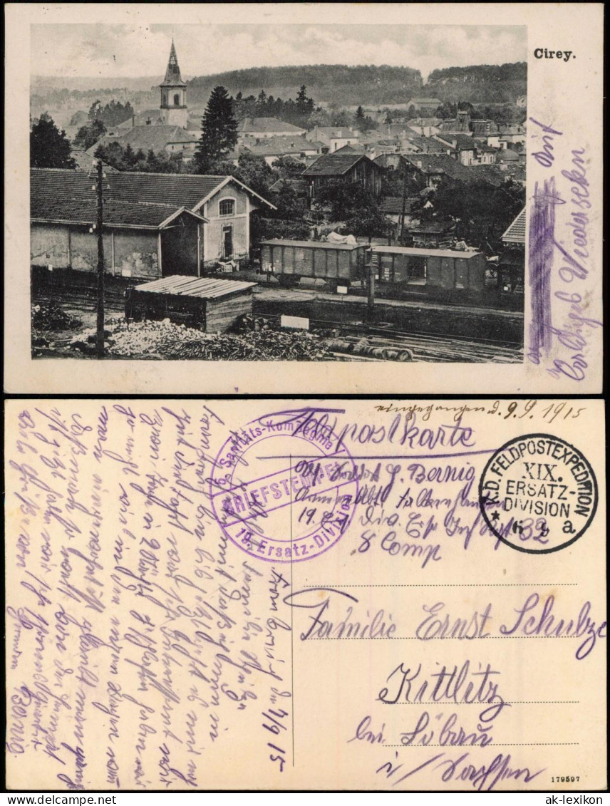 CPA Cirey-sur-Vezouze Stadt Und Bahnhof 1915  Gel. Feldpoststempel - Cirey Sur Vezouze