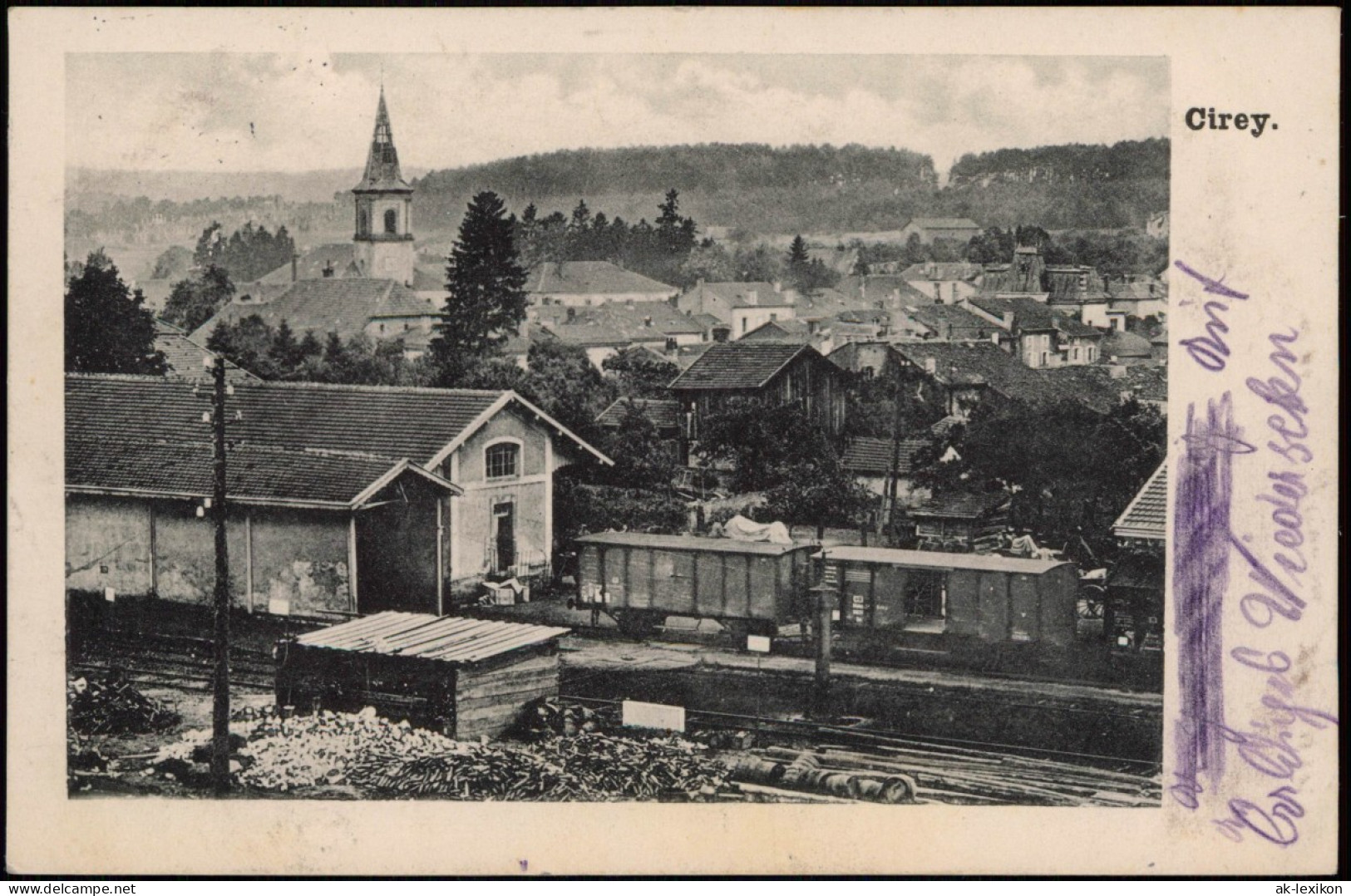 CPA Cirey-sur-Vezouze Stadt Und Bahnhof 1915  Gel. Feldpoststempel - Cirey Sur Vezouze