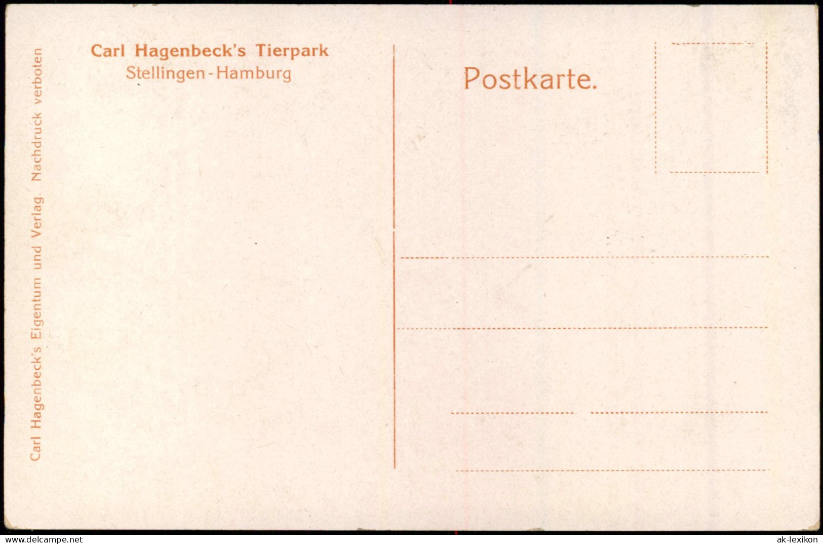 Stellingen Hamburg Tierpark Hagenbeck -  Künstlerkarte M. Höpflinger 1913 - Stellingen