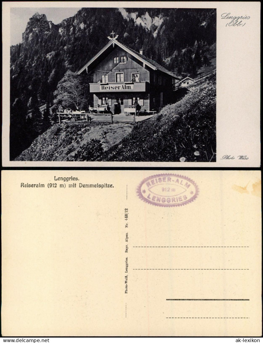 Ansichtskarte Lenggries Reiser Alm. 1923 - Lenggries