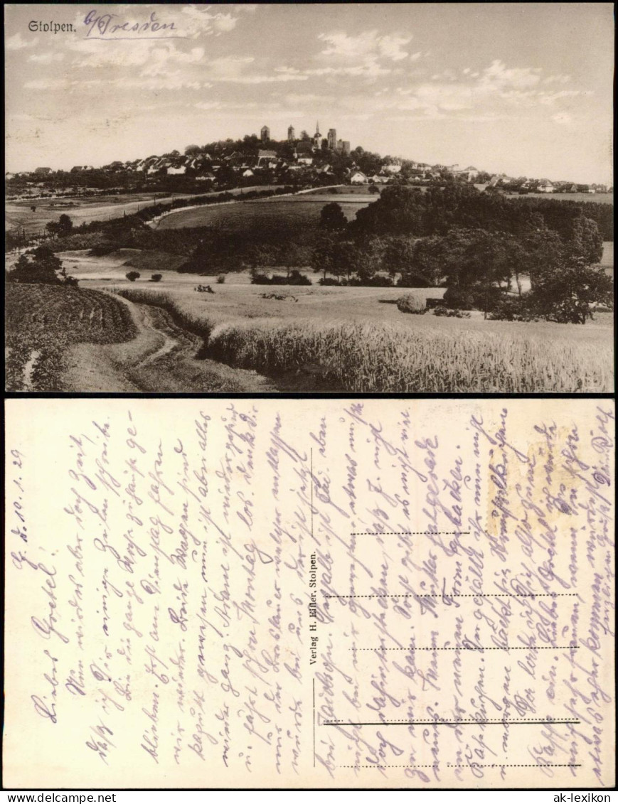 Ansichtskarte Stolpen Feldweg Zum Burgberg 1929 - Stolpen