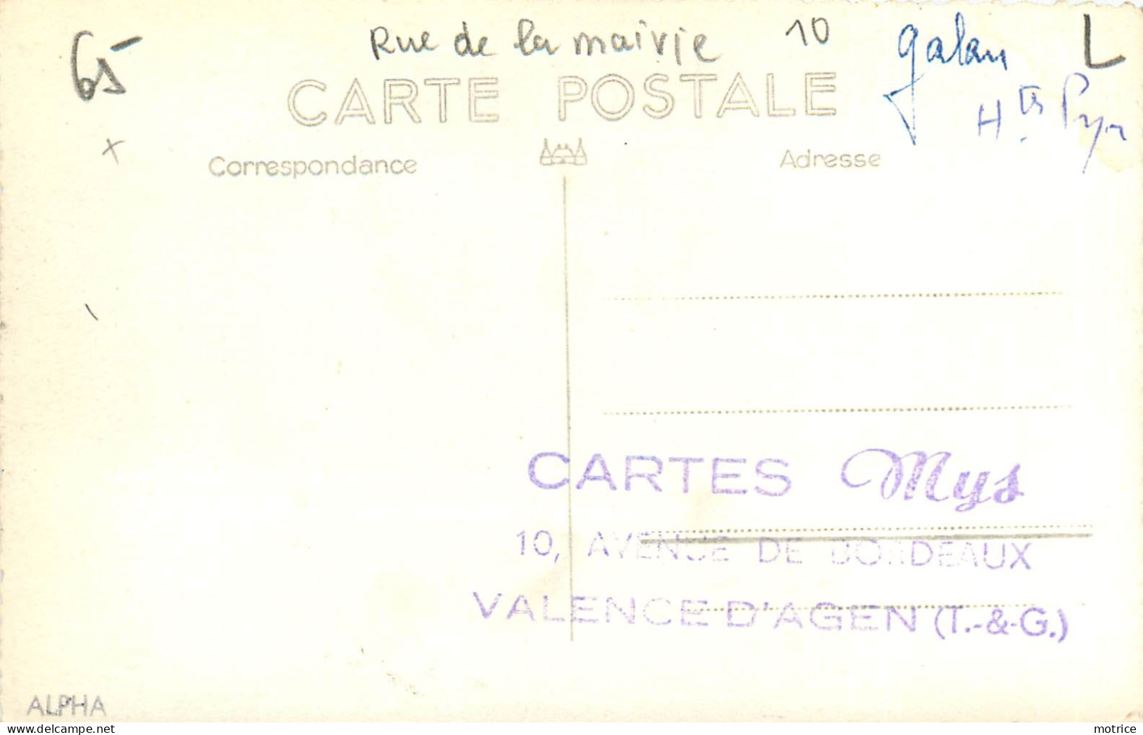 GALAN - Rue De La Mairie, Carte Photo Mys. - Galan