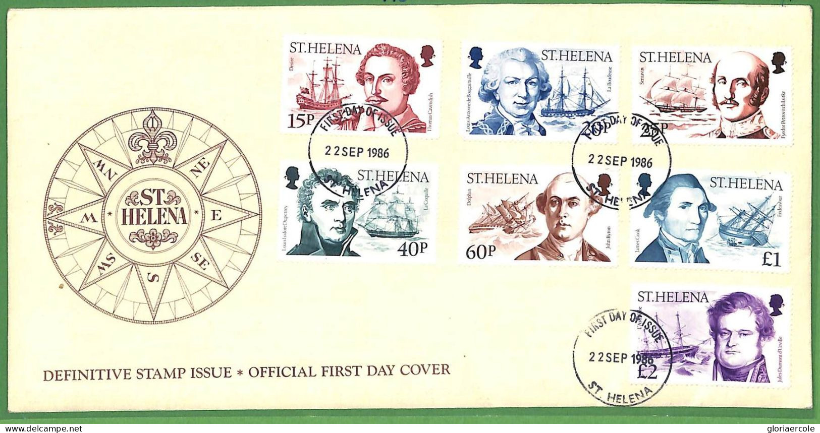 ZA1494 - ST. HELENA  - POSTAL HISTORY - OVERSIZED FDC Cover 1986 Ships NAVY - 1980-1989