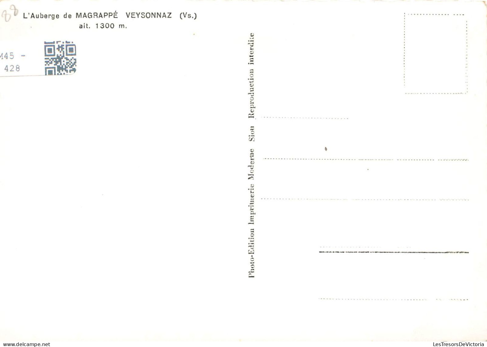 SUISSE - Vue Générale De L'Auberge De Magrappé Veysonnaz- Carte Postale - Veysonnaz