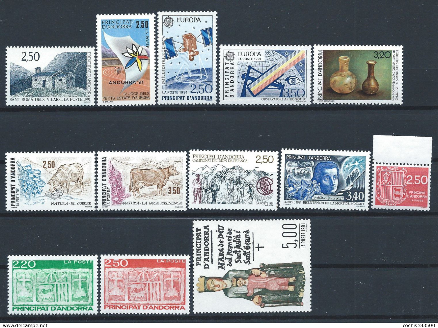 Andorre Lot 13 Tp Neuf** (MNH) Année 1991 - Années Complètes