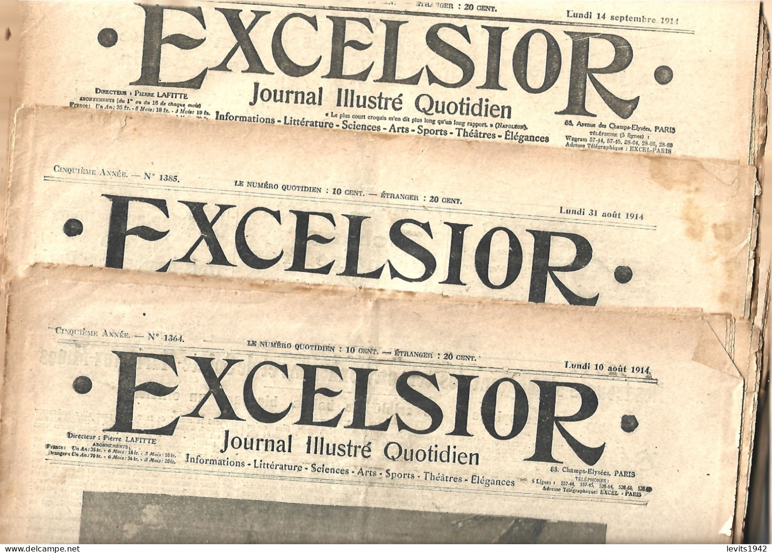 GUERRE 1914-1918 - LOT DE 22 JOURNAUX - EXCELSIOR - 1914 A 1915 - - L'Illustration