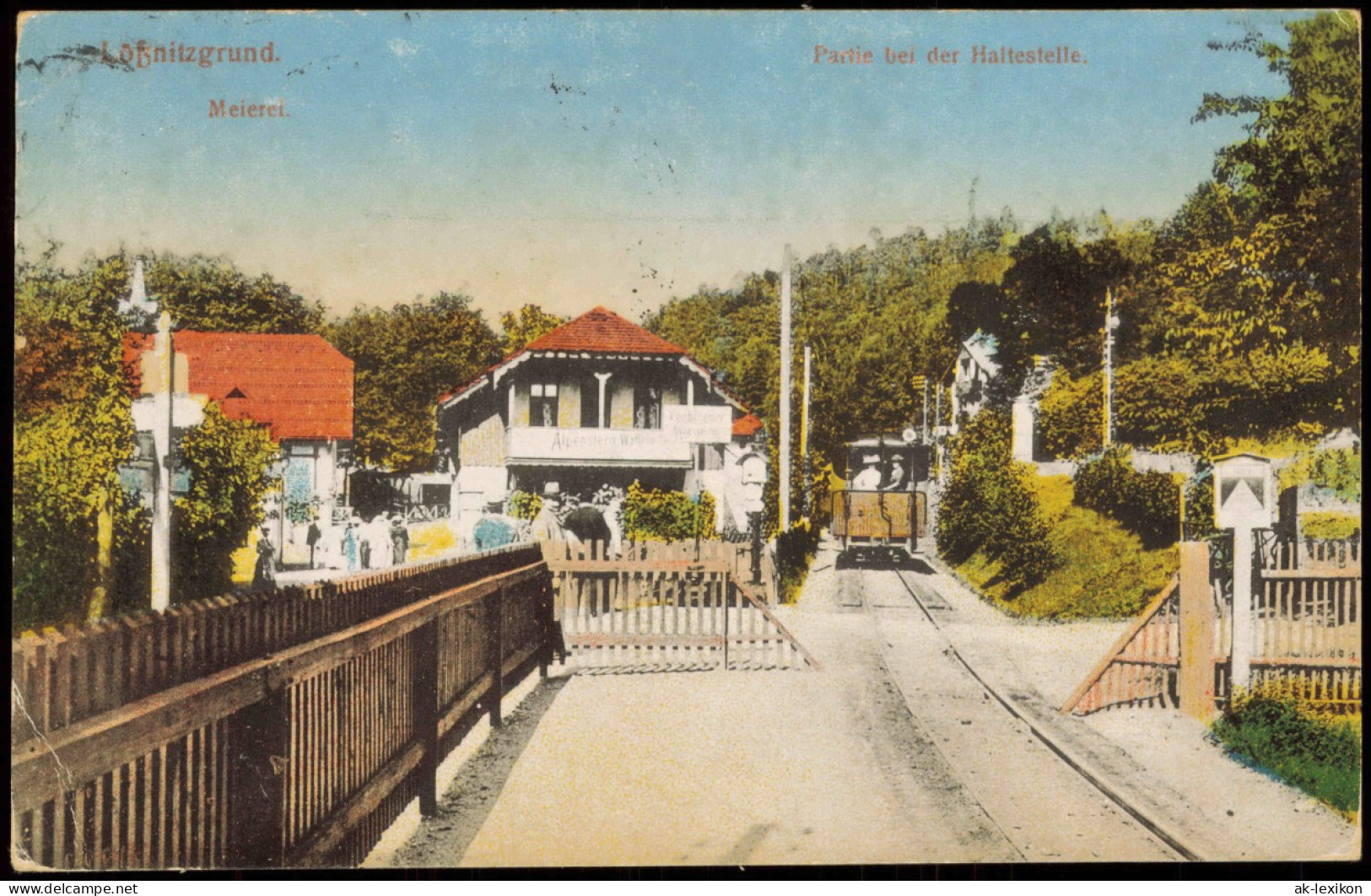 Ansichtskarte Oberlößnitz-Radebeul Partie Bei Der Haltestelle. 1915 - Radebeul