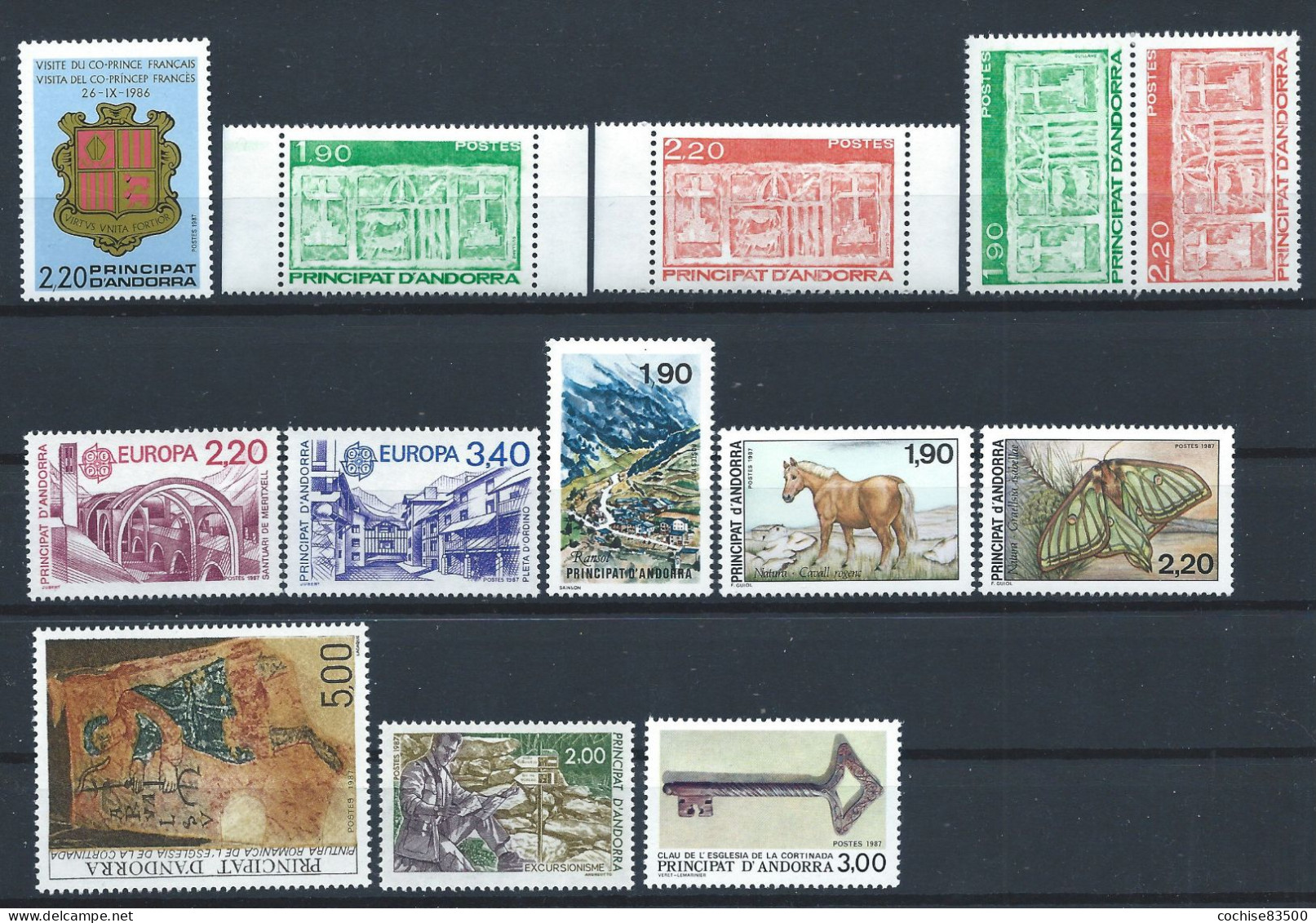 Andorre Lot 13 Tp Neuf** (MNH) Année 1987 - Volledige Jaargang