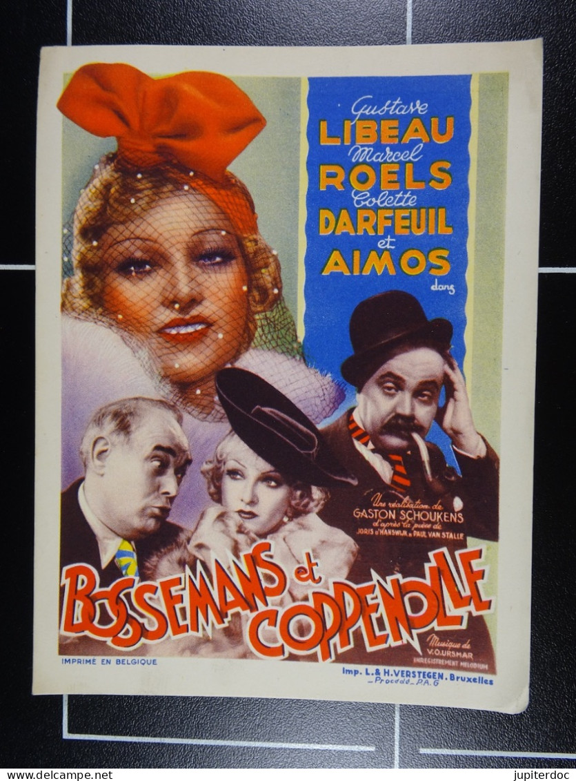 Affichette (10,5cmx14cm) Cinéma Bossemans Et Coppenolle Libeau,Roels,Darfeuil Cinéma Odéon Stambruges (1938) - Posters