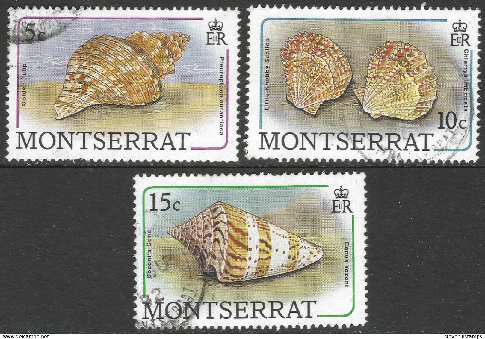 Montserrat. 1988 Sea Shells. 3 Used Values To 15c (5c, 10c, 15c). SG 757etc. M3077 - Montserrat