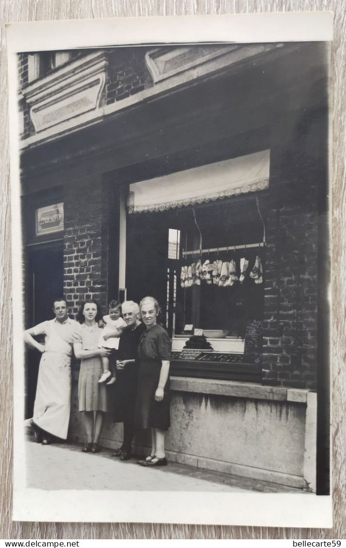 WATTRELOS  Carte Photo Boucherie 1 Rue De Leers LEMAN NUTTIN - Wattrelos