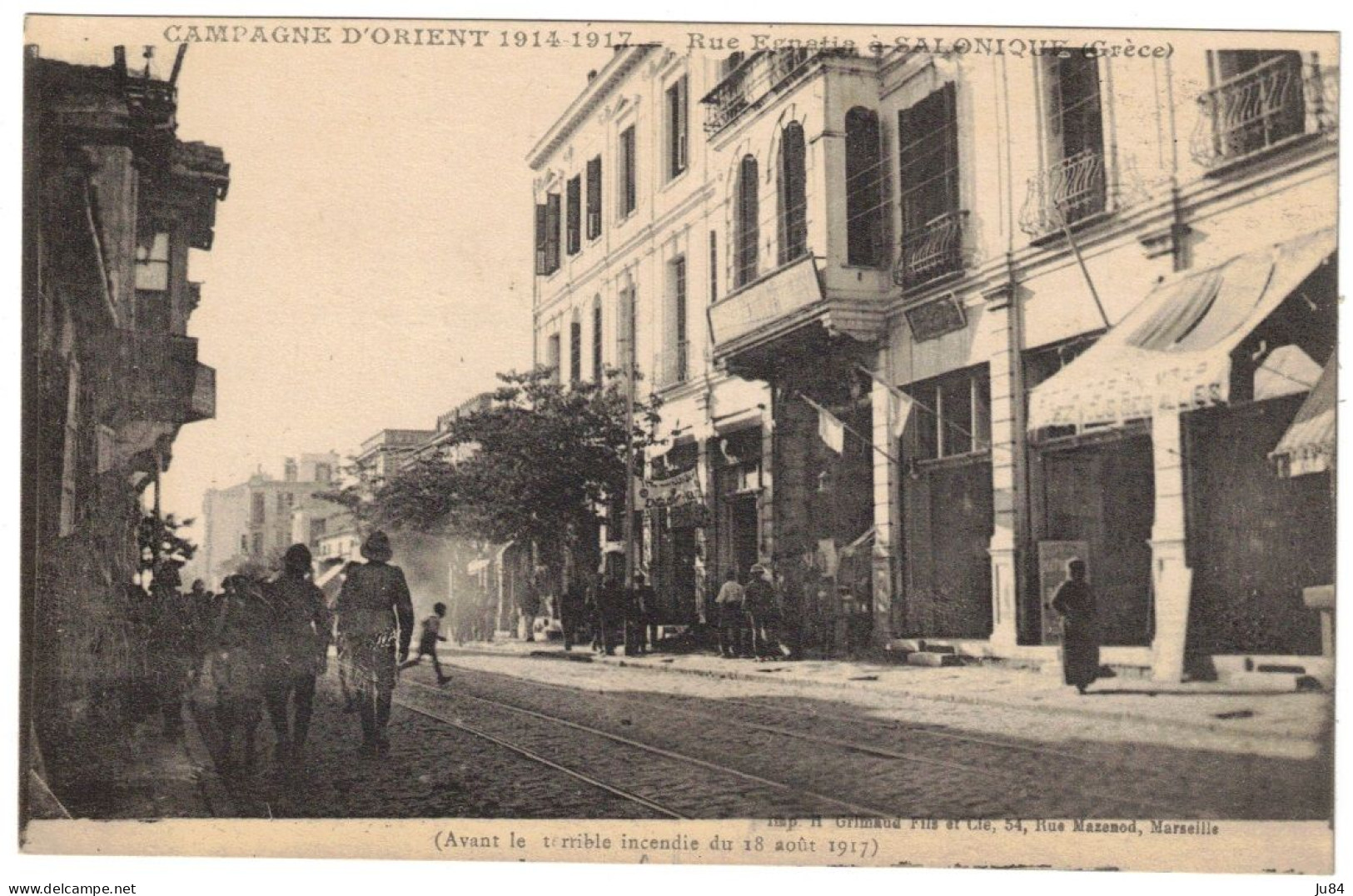 Grèce - Salonique - Campagne D'Orient - Rue Egnatia à Salonique - Guerre - Infirmier Hôpital - Carte FM - Secteur 510 - Lettres & Documents