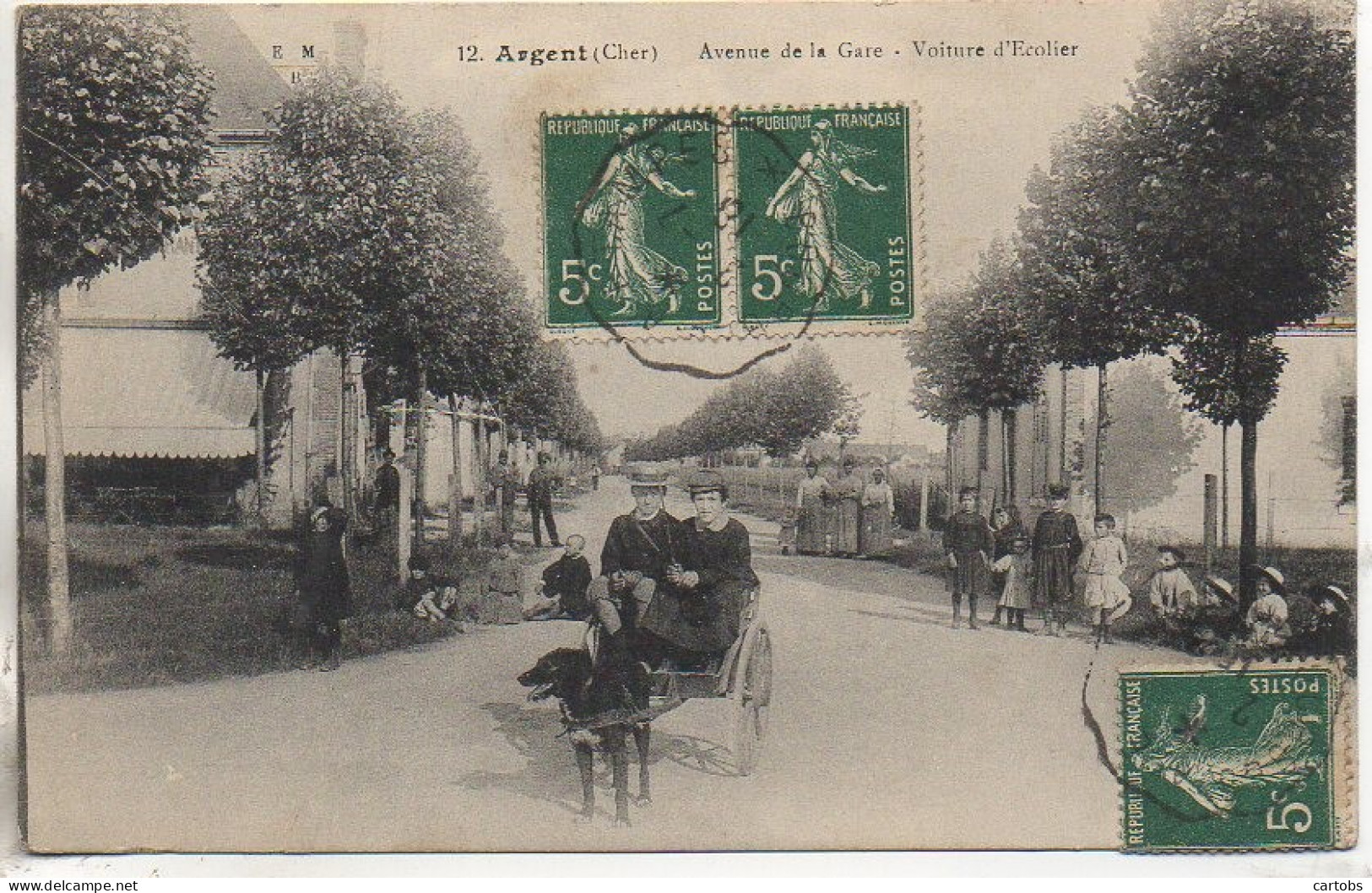 18 ARGENT  Avenue De La Gare - Voiture D'Ecolier (voiture à Chien TOP) - Argent-sur-Sauldre