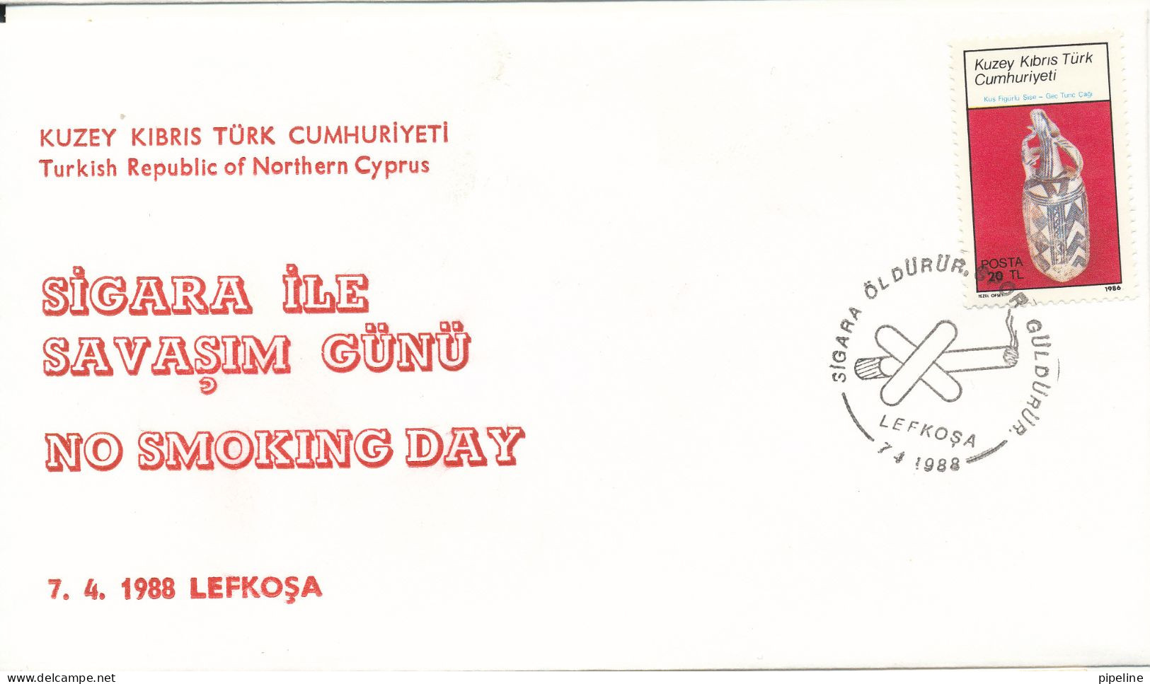 Cyprus Turkey FDC Lefkosa 7-4-1988 - Briefe U. Dokumente