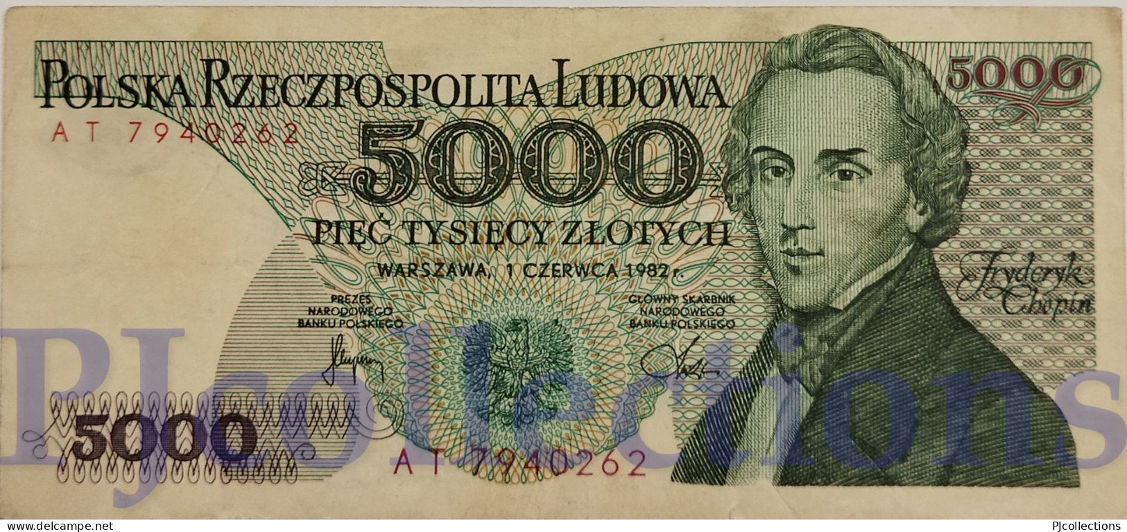 POLONIA - POLAND 5000 ZLOTYCH 1982 PICK 150a VF - Polonia