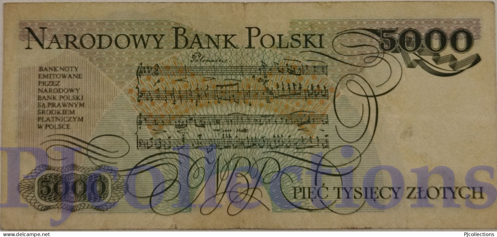 POLONIA - POLAND 5000 ZLOTYCH 1982 PICK 150a VF - Polonia