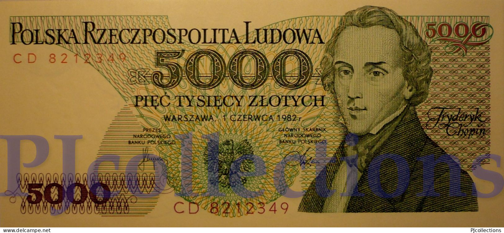 POLONIA - POLAND 5000 ZLOTYCH 1982 PICK 150a UNC - Polen