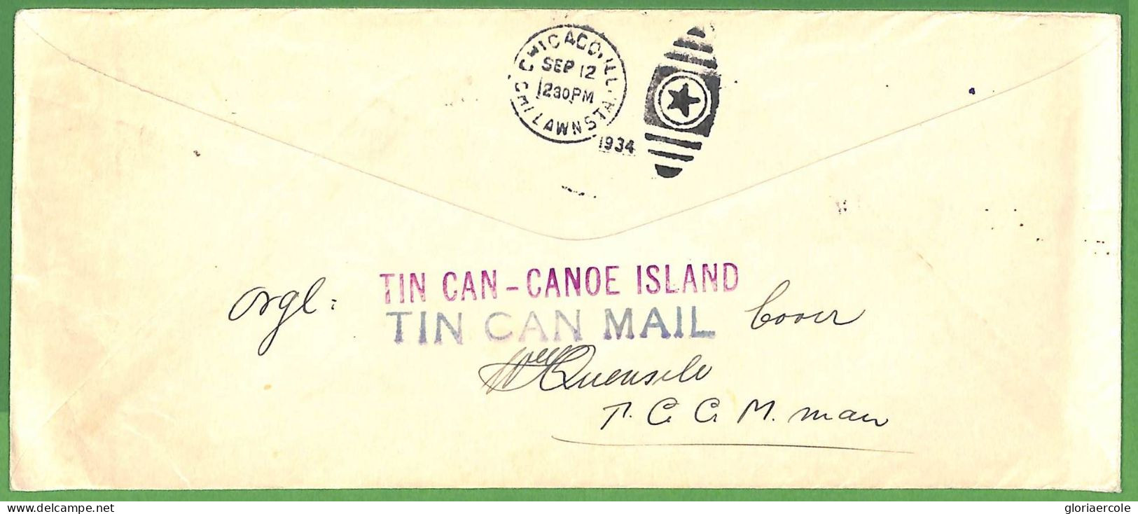 ZA1504 - TOGA - POSTAL HISTORY - OVERSIZED Cover  Via TIN CAN MAIL 1934 - Tonga (...-1970)